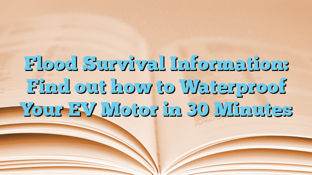Flood Survival Information: Find out how to Waterproof Your EV Motor in 30 Minutes