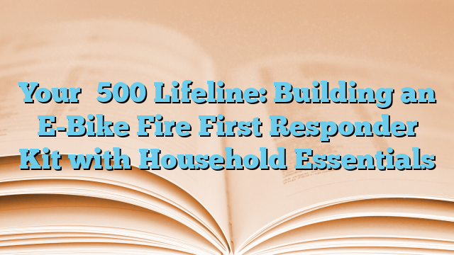 Your ₹500 Lifeline: Building an E-Bike Fire First Responder Kit with Household Essentials